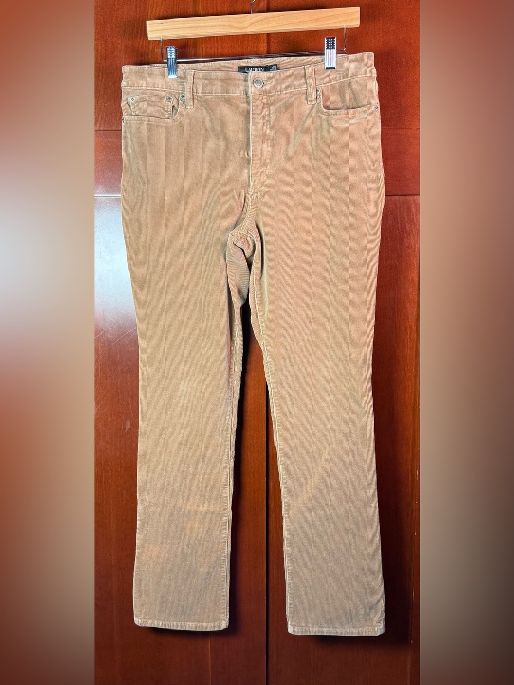 Lauren Ralph Lauren Corduroy Straight Leg Pants Warm Tan Size 12